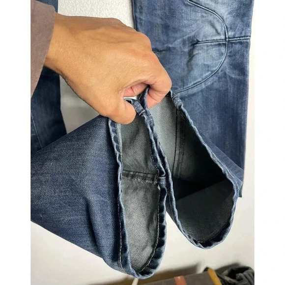 MOD Mens Straight Leg Mid Rise Button Fly Ankle Denim Blue Jeans Sz 31/34 - Picture 9 of 12